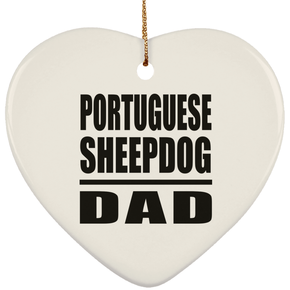 Portuguese Sheepdog Dad - Heart Ornament