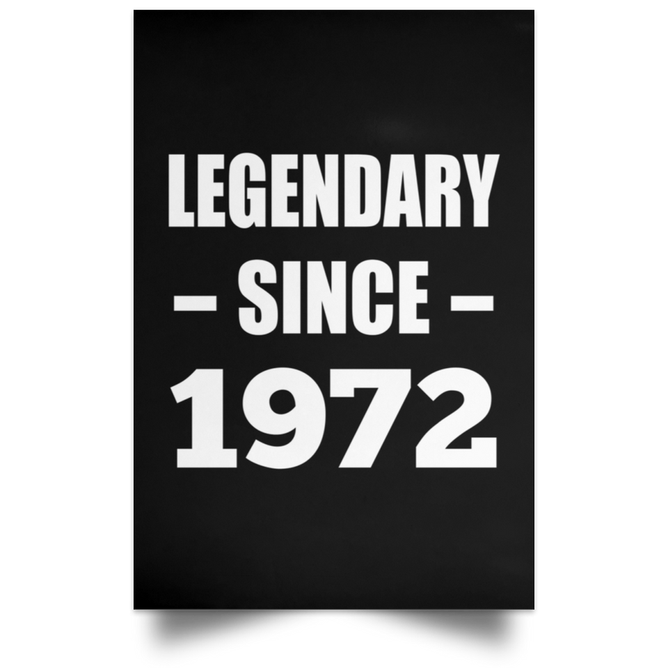 52nd Birthday Legendary Since 1972 - Poster Portrait