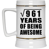 31st Birthday Square Root of 961 Years of Being Awesome - Beer Stein