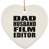 Dad Husband Film Editor - Heart Ornament