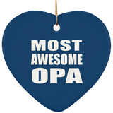 Most Awesome Opa - Heart Ornament
