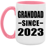Granddad Since 2023 - 15oz Accent Mug Pink
