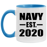 Navy Established EST. 2020 - 11oz Accent Mug Blue