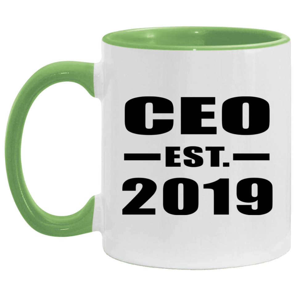 CEO Established EST. 2019 - 11oz Accent Mug Green