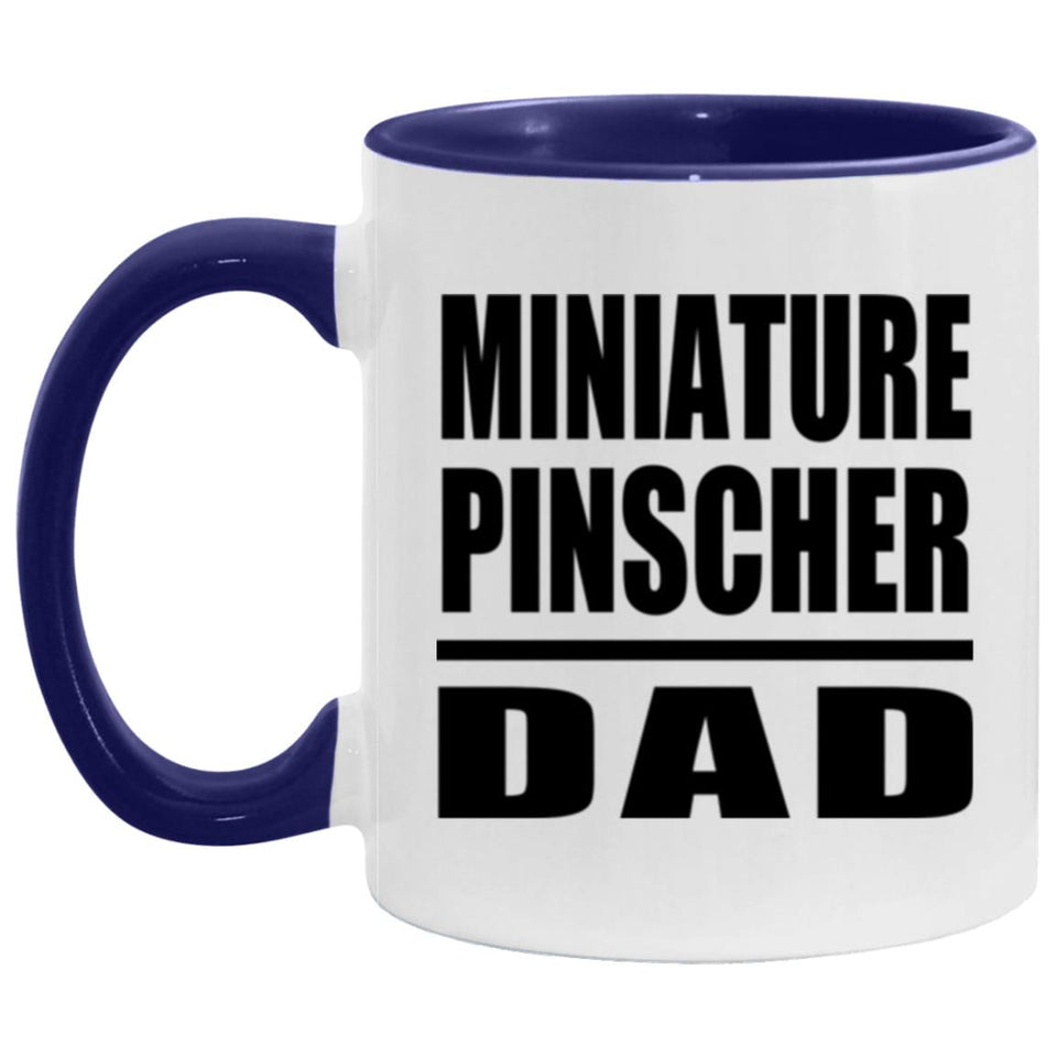 Miniature Pinscher Dad - 11oz Accent Mug Purple