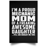 Proud Mechanic Mom Of Awesome Daughter - Poster Portrait