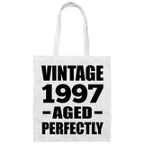 27th Birthday Vintage 1997 Aged Perfectly - Tote Bag White