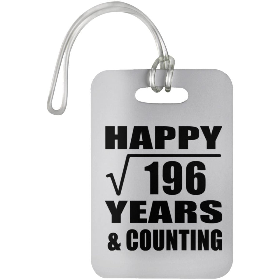 Happy 14th Anniversary Square Root of 196 Years & Counting - Luggage Bag Tag