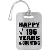 Happy 14th Anniversary Square Root of 196 Years & Counting - Luggage Bag Tag