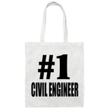 Number One #1 Civil Engineer - Tote Bag White