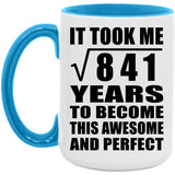 29th Birthday Took Square Root of 841 Years To Awesome - 15oz Accent Mug Blue