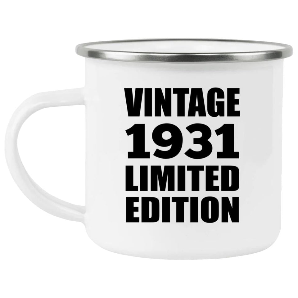 93rd Birthday Vintage 1931 Limited Edition - 12oz Camping Mug