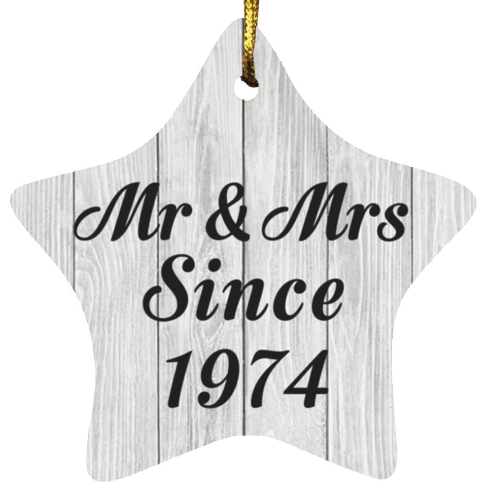 50th Anniversary Mr & Mrs Since 1974 - Star Ornament F