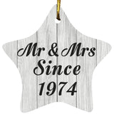 50th Anniversary Mr & Mrs Since 1974 - Star Ornament F