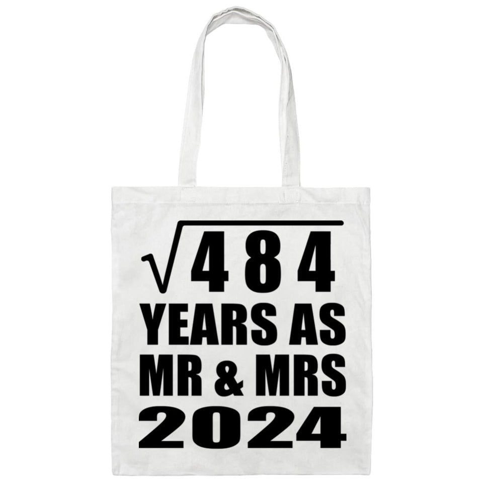 22nd Anniversary Square Root of 484 Years As Mr & Mrs 2024 - Tote Bag White