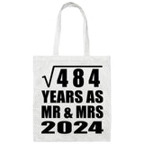 22nd Anniversary Square Root of 484 Years As Mr & Mrs 2024 - Tote Bag White