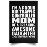 Proud Air Traffic Controller Mom Of Awesome Daughter - Poster Portrait