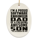 Proud Software Engineer Dad Of Awesome Son - Oval Ornament