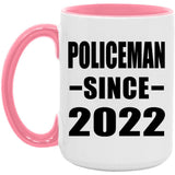 Policeman Since 2022 - 15oz Accent Mug Pink