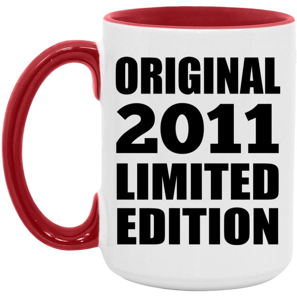 13th Birthday Original 2011 Limited Edition - 15oz Accent Mug Red