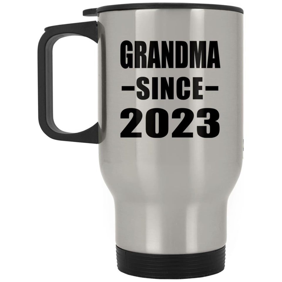Grandma Since 2023 - Silver Travel Mug
