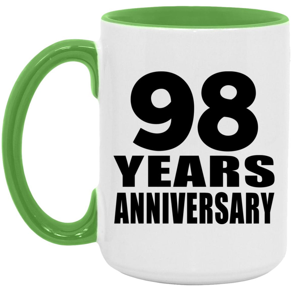 98th Anniversary 98 Years Anniversary - 15oz Accent Mug Green