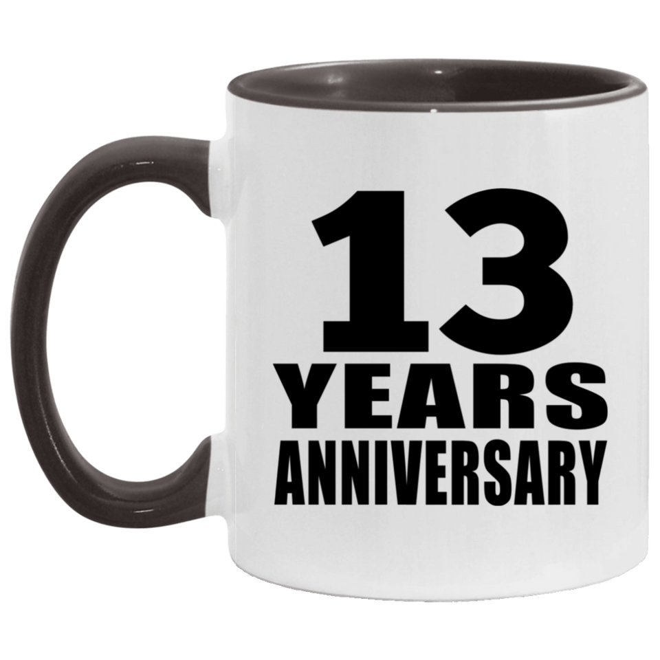 13th Anniversary 13 Years - 11oz Accent Mug Black
