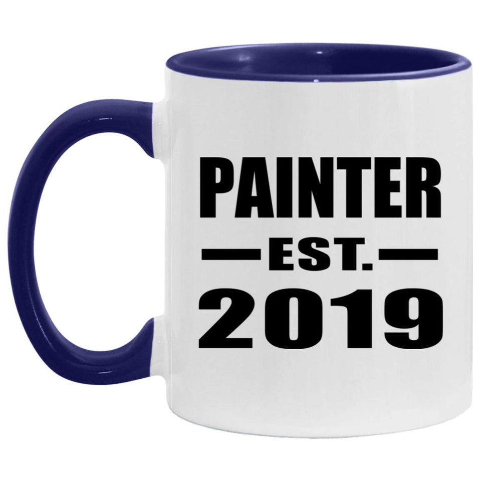 Painter Established EST. 2019 - 11oz Accent Mug Purple