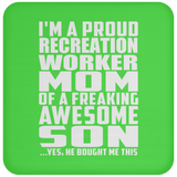 Proud Recreation Worker Mom Of Awesome Son - Drink Coaster