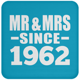 62nd Anniversary Mr & Mrs Since 1962 - Drink Coaster