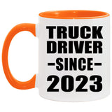 Truck Driver Since 2023 - 11oz Accent Mug Orange