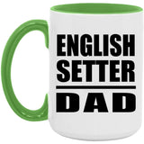 English Setter Dad - 15oz Accent Mug Green