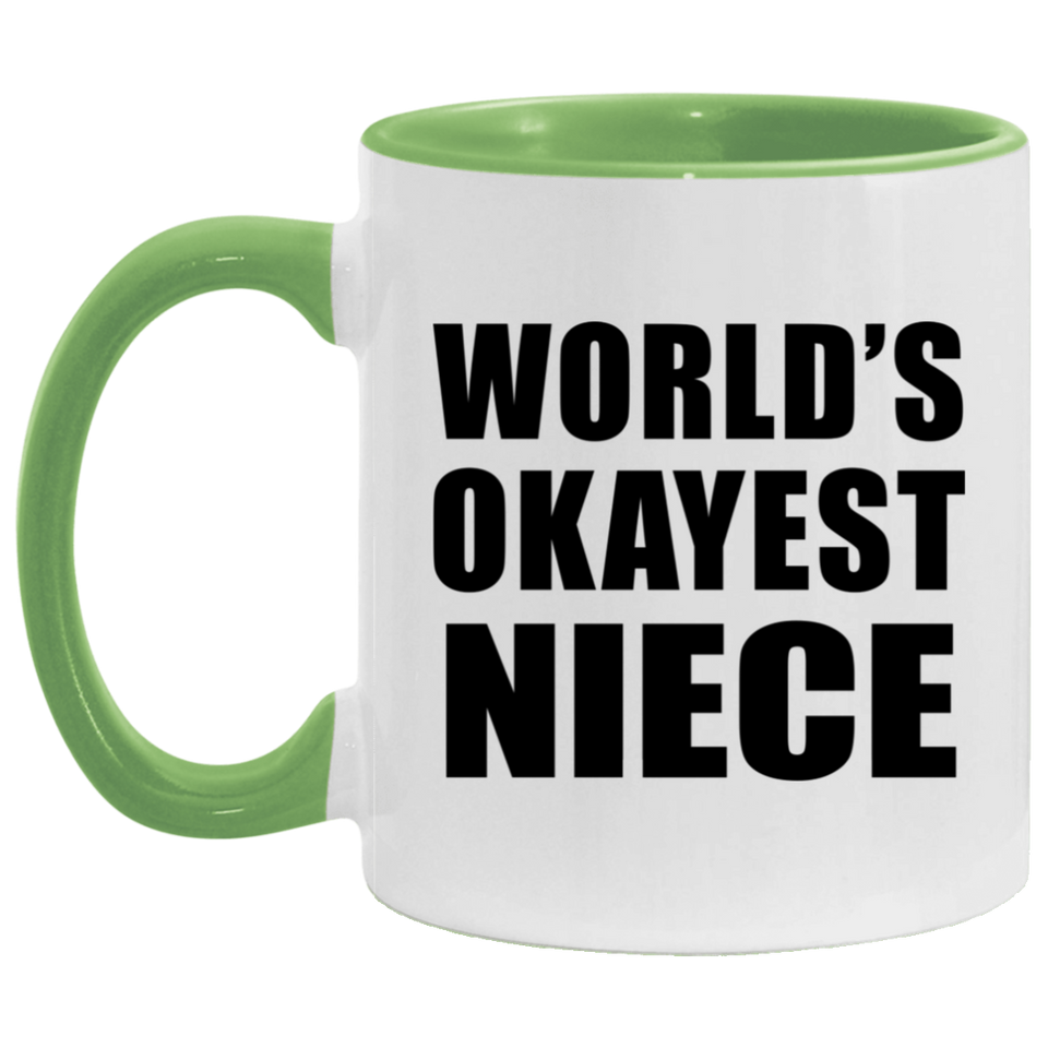 World's Okayest Niece - 11oz Accent Mug Green