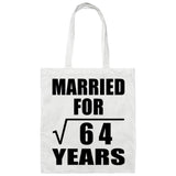 8th Anniversary Married For Square Root of 64 Years - Tote Bag White