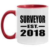 Surveyor Established EST. 2018 - 11oz Accent Mug Red