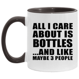 All I Care About Is Bottles - 11oz Accent Mug Black