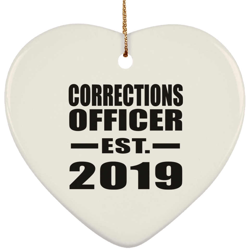 Corrections Officer Established EST. 2019 - Heart Ornament