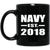 Navy Established EST. 2018 - 11 Oz Coffee Mug Black
