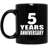 5th Anniversary 5 Years - 11 Oz Coffee Mug Black