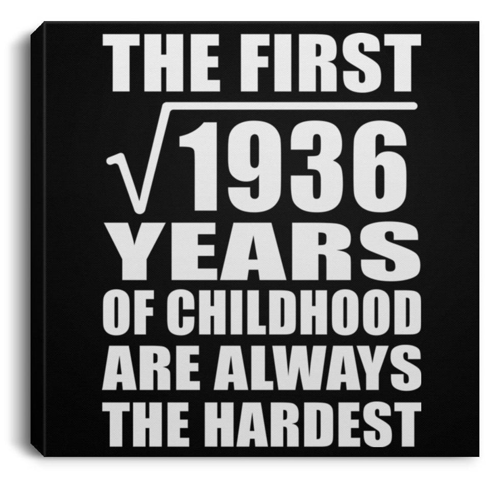 44th Birthday Square Root of 1936 Years of Childhood - Canvas Square