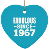 57th Birthday Fabulous Since 1967 - Heart Ornament