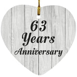 63rd Anniversary 63 Years Anniversary - Heart Ornament F