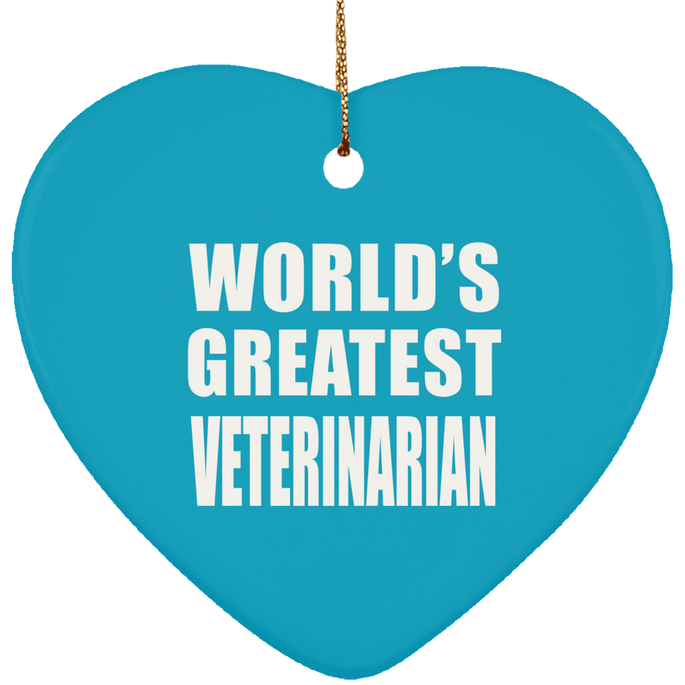 World's Greatest Veterinarian - Heart Ornament