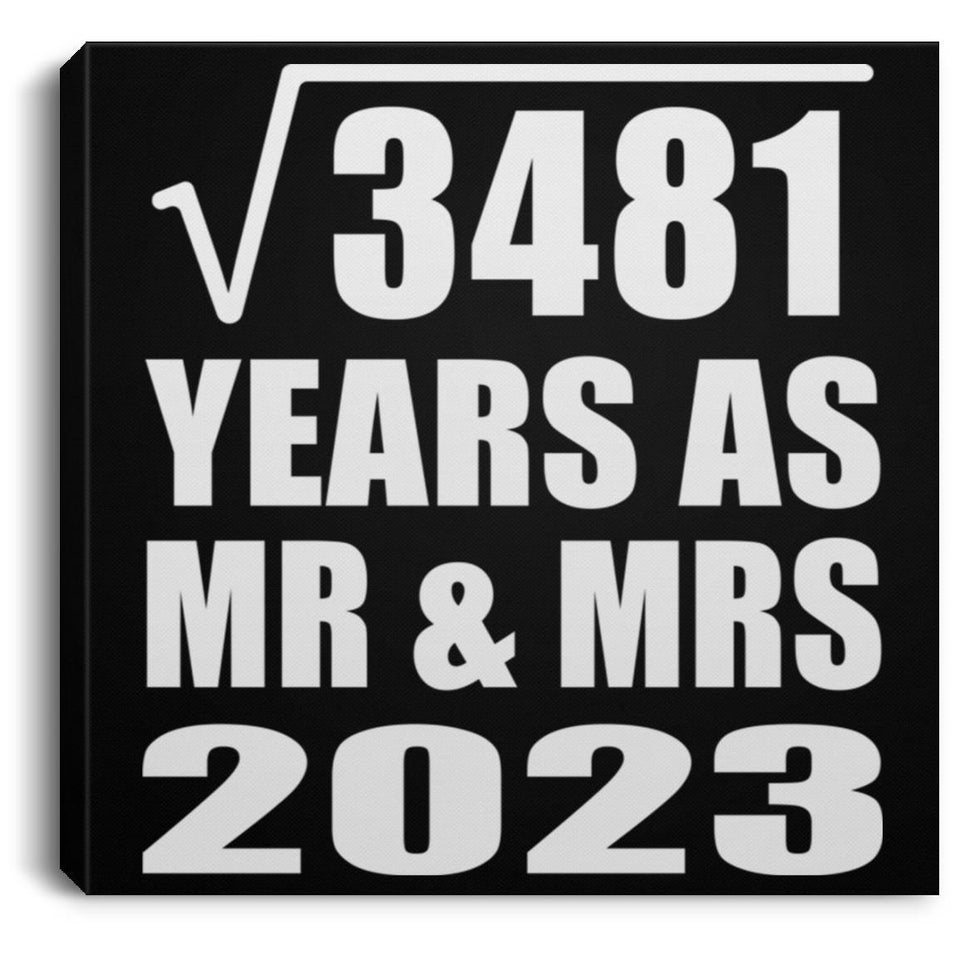 59th Anniversary Square Root of 3481 Years As Mr & Mrs 2023 - Canvas Square
