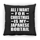 All I Want For Christmas Is My Japanese Bobtail - Throw Pillow Black