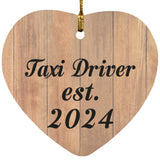 Taxi Driver Established Est. 2024 - Heart Ornament C