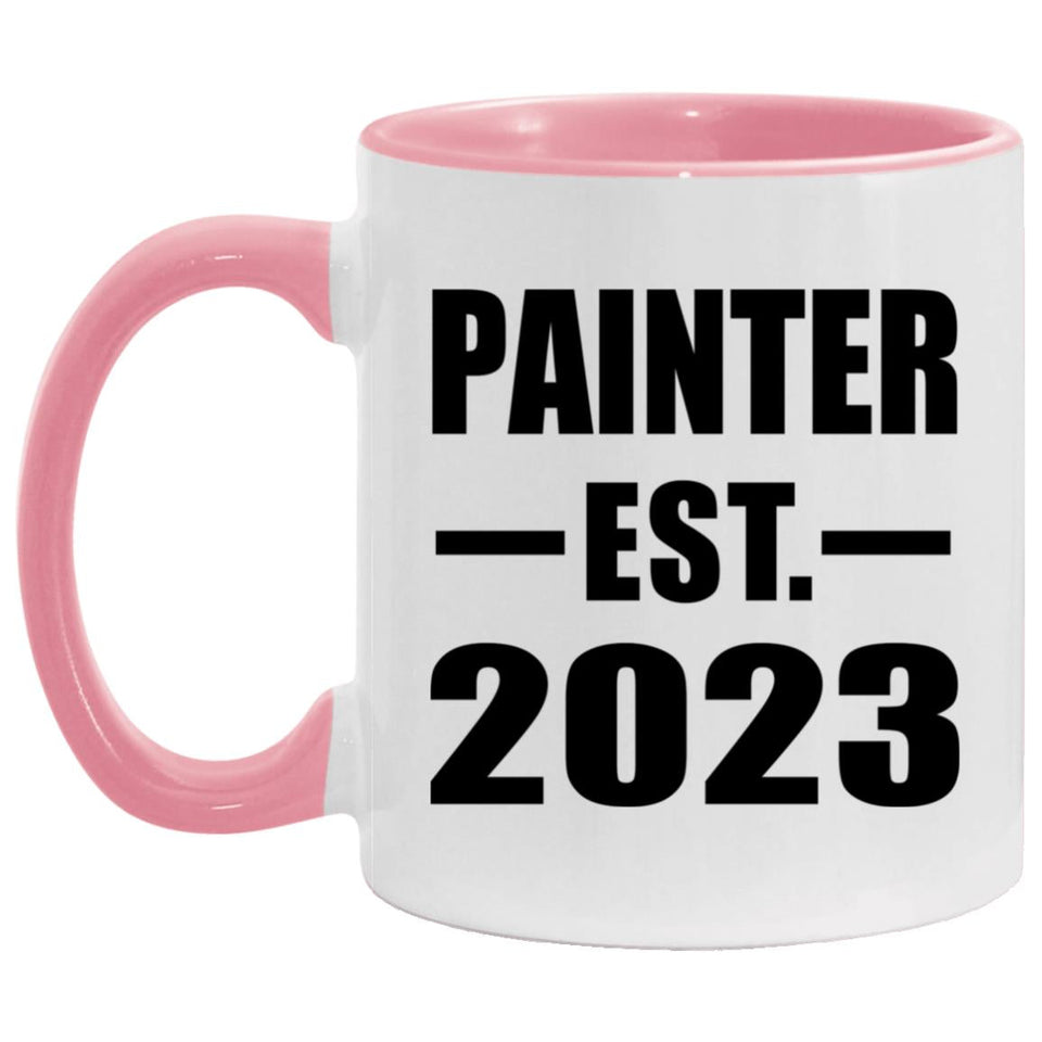 Painter Established EST. 2023 - 11oz Accent Mug Pink