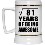 9th Birthday Square Root of 81 Years of Being Awesome - Beer Stein