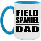 Field Spaniel Dad - 15oz Accent Mug Blue
