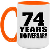 74th Anniversary 74 Years Anniversary - 15oz Accent Mug Orange